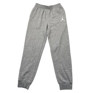 Jordan Jogger Sweatpants Boys Large L 12-13 Grey Jumpman Fleece Tapered Pants